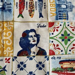 Nice Gift! NEW Lisbon Portugal Tourist Souvenir 100% Cotton Dish Towel 26x19"
